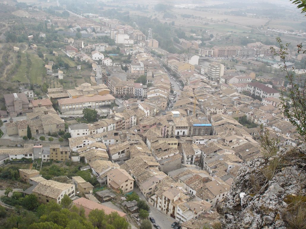 Vista aérea de la villa de Graus, en la Ribagorza